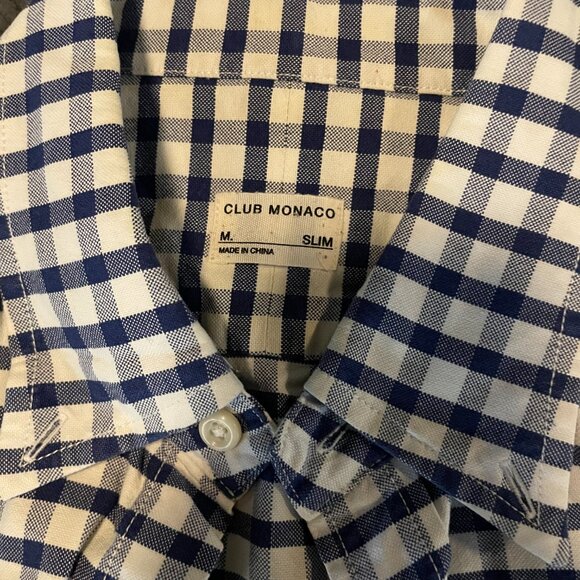 CLUB MONACO 100% Cotton Check SHIRT, SLIM fit - Picture 4 of 5